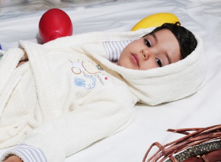 Халат детский бамбуковый с капюшоном (2-3 лет), 912/4/CHAR001, екрю, 2-3 лет - фото 1