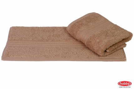 Махровое полотенце хлопок (50x90 см), 1501001663, св.коричневый, 50x90 - фото 1
