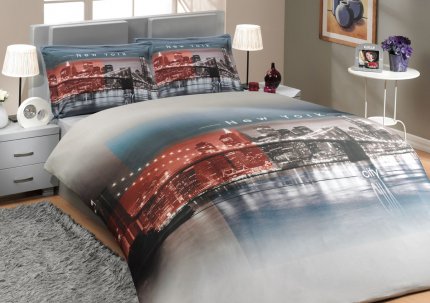 Комплект постельного белья с 3D-фотопечатью поплин, 1501000136, евро - фото 1