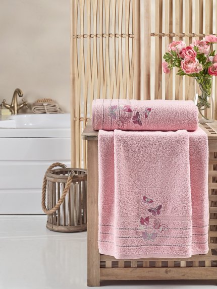 Комплект махровых полотенец, 3237/CHAR002, пудра - фото 1