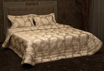 Покрывало и две наволочки жаккард (250x270 см), 2098/CHAR003, капучино, 250x270 - фото 1
