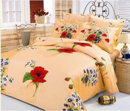Комплект постельного белья из сатина, 740/84, евро - фото 1