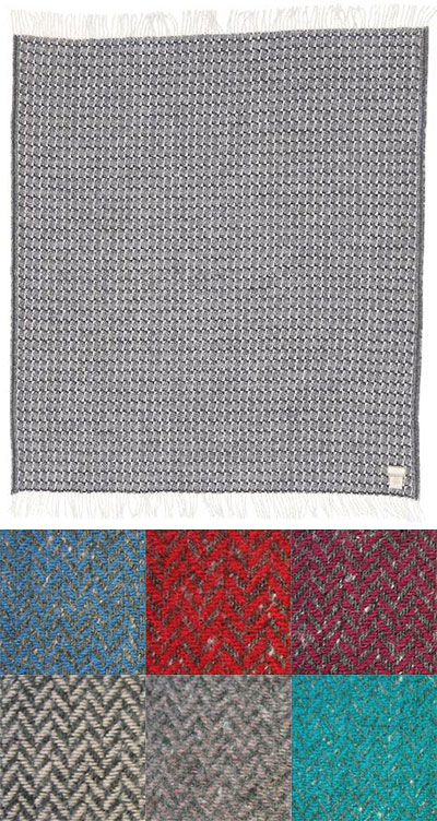 Плед 100% новозеландская овечья шерсть (130х170 см), REGALE/J05 BLU, Grigio Luna/Blu Royal, 130х170 - фото 1
