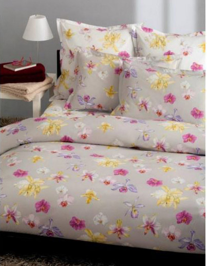 Комплект постельного белья, 47812, FIORI DI ORCHIDEA, vN31 серый, евро - фото 1