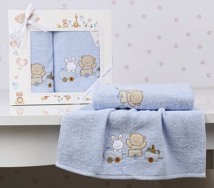 Комплект детских полотенец, 2134/CHAR001, голубой - фото 1